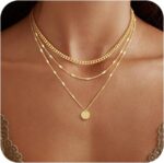 14K Gold Plated Layering Necklaces For Girls Gold Necklace Set, Cuban ... - Image 2
