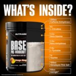 NutraBio Base Pre-Workout Powder 200mg Caffeine, Sustained Energy, Foc... - Image 3