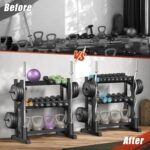 3-Tier Dumbbell Rack, 1100LB Capacity Adjustable Weight Rack for Home ... - Image 8