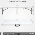 6ft Plastic Folding Bench with Carrying Handle & Lock, Portable Outdoo... - Image 3