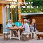 6ft Plastic Folding Bench with Carrying Handle & Lock, Portable Outdoo... - Image 4