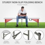 6ft Plastic Folding Bench with Carrying Handle & Lock, Portable Outdoo... - Image 6