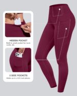 CHRLEISURE Leggings with Pockets for Women, High Waisted Tummy Control... - Image 3