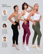 CHRLEISURE Leggings with Pockets for Women, High Waisted Tummy Control... - Image 4