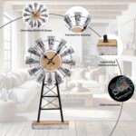 MODE HOME Farmhouse Windmill Desk Clock - 15.75 Inch Galvanized Metal ... - Image 5