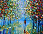 YaSheng Art -Landscape Oil Painting On Canvas Textured Tree Abstract C... - Image 3