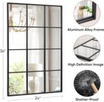 Suidia Wall Mirror, 24" x 36" Window Decorative Mirrors, Metal Framed ... - Image 4