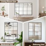 Suidia Wall Mirror, 24" x 36" Window Decorative Mirrors, Metal Framed ... - Image 7