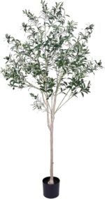 Artificial Olive Tree for Living Room Decor, 6FT Tall Faux Silk Plant ... - Image 4