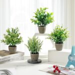 4 Pack Fake Plants Ceramic Mini Artificial Greenery Potted Plants for ... - Image 3