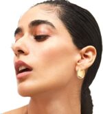 6 Pairs 14K Gold Hoop Earrings for Women Lightweight Chunky Hoop Earri... - Image 4