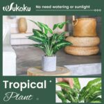 16" Small Fake Plants Artificial Tropical Faux Plants Indoor Desk Plan... - Image 3