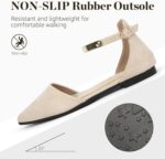 Zelaprox Women's Black Pointed Toe Flats Rhinestone Bow Ankle Strap Ba... - Image 5