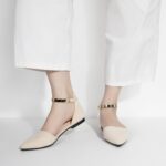 Zelaprox Women's Black Pointed Toe Flats Rhinestone Bow Ankle Strap Ba... - Image 6