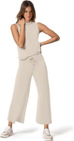 SAMPEEL Two Piece Sets for Women Summer Outfits Lounge Sets Mock Neck ... - Image 3