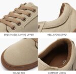 BENPAO Mens White Casual Shoes All Black Fashion Sneakers for Men Low ... - Image 4