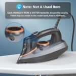 Steam Iron for Clothes with LCD Screen, 1700W Iron Non-Stick Ceramic S... - Image 4