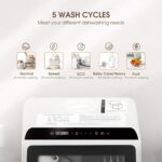 NOVETE Portable Countertop Dishwashers, Compact Dishwashers with 5 L B... - Image 3