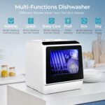 EUHOMY Mini Portable Dishwasher Countertop Compact Dishwashers, Tablet... - Image 3