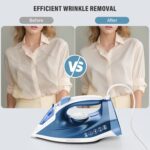Steam Iron for Clothes Fast Heating, 1200W Iron with Non-Stick Ceramic... - Image 3