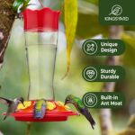 Kingsyard Glass Hummingbird Feeder for Outdoors Hanging - 6 Bee Guard ... - Image 3