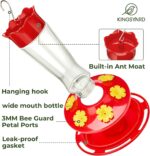 Kingsyard Glass Hummingbird Feeder for Outdoors Hanging - 6 Bee Guard ... - Image 4