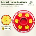 Kingsyard Glass Hummingbird Feeder for Outdoors Hanging - 6 Bee Guard ... - Image 5