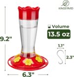 Kingsyard Glass Hummingbird Feeder for Outdoors Hanging - 6 Bee Guard ... - Image 6