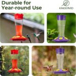 Kingsyard Glass Hummingbird Feeder for Outdoors Hanging - 6 Bee Guard ... - Image 8