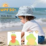 Durio UPF 50+ Beach Baby Sun Hat Sun Protection Cute Wide Brim Summer ... - Image 3