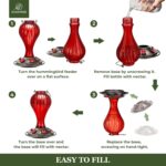 Kingsyard Glass Hummingbird Feeder 24 Ounces, 6 Feeding Ports, Hanging... - Image 6