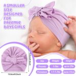 10 Pcs Preemie Hats Cotton Preemie Caps Bows Turban Premature Baby Boy... - Image 3