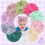 10 Pcs Preemie Hats Cotton Preemie Caps Bows Turban Premature Baby Boy... - Image 4
