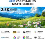 24” 2.5K 2560 * 1440 Portable Monitor 180Hz 120% sRGB USB-C HDMI Large... - Image 3
