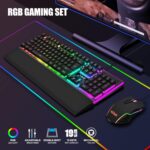 RedThunder K10 Wired Gaming Keyboard and Mouse and Wrist Rest Combo, R... - Image 3