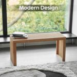 Bamboo Natural 36 inch Wooden Bench, Small Wood Benches for Entryway, ... - Image 3