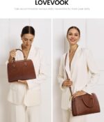 LOVEVOOK Purses and Handbags for Women, Vintage-Style Leather Top Hand... - Image 3
