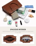 LOVEVOOK Purses and Handbags for Women, Vintage-Style Leather Top Hand... - Image 4