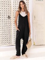 ANRABESS Jumpsuits for Women Casual Summer Overalls Sleeveless Spaghet... - Image 3