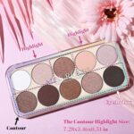 10-Colours Highlighter and Contour Package: 2 In 1 Face Highlighter Contour... - Image 3