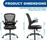 Mesh Workplace Chair, Ergonomic Residence Workplace Desk Chairs with Flip-up Arms... - Image 4