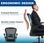 Mesh Workplace Chair, Ergonomic Residence Workplace Desk Chairs with Flip-up Arms... - Image 5