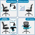 Mesh Workplace Chair, Ergonomic Residence Workplace Desk Chairs with Flip-up Arms... - Image 7