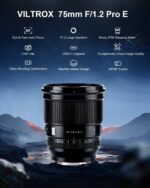 VILTROX 75mm f/1.2 F1.2 PRO E Lens APS-C Auto Focus Extremely Vast Angle P... - Image 3