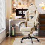 Ferghana Velvet Material Ergonomic Gaming Chair with Footrest and Massag... - Image 3