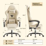 Ferghana Velvet Material Ergonomic Gaming Chair with Footrest and Massag... - Image 4