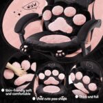 Pink Gaming Chair Cute with Cat Ears Paw Lumbar and Cushion,Ergonomic ... - Image 4