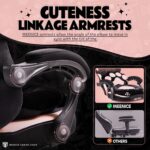 Pink Gaming Chair Cute with Cat Ears Paw Lumbar and Cushion,Ergonomic ... - Image 6