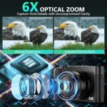 5K Digital Digicam, 64MP Cameras for Pictures with 6X Optical Zoom &... - Image 4