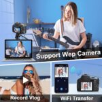 4K Digital Cameras for Images, 12X Optical Zoom 72MP Vlogging Cam... - Image 8